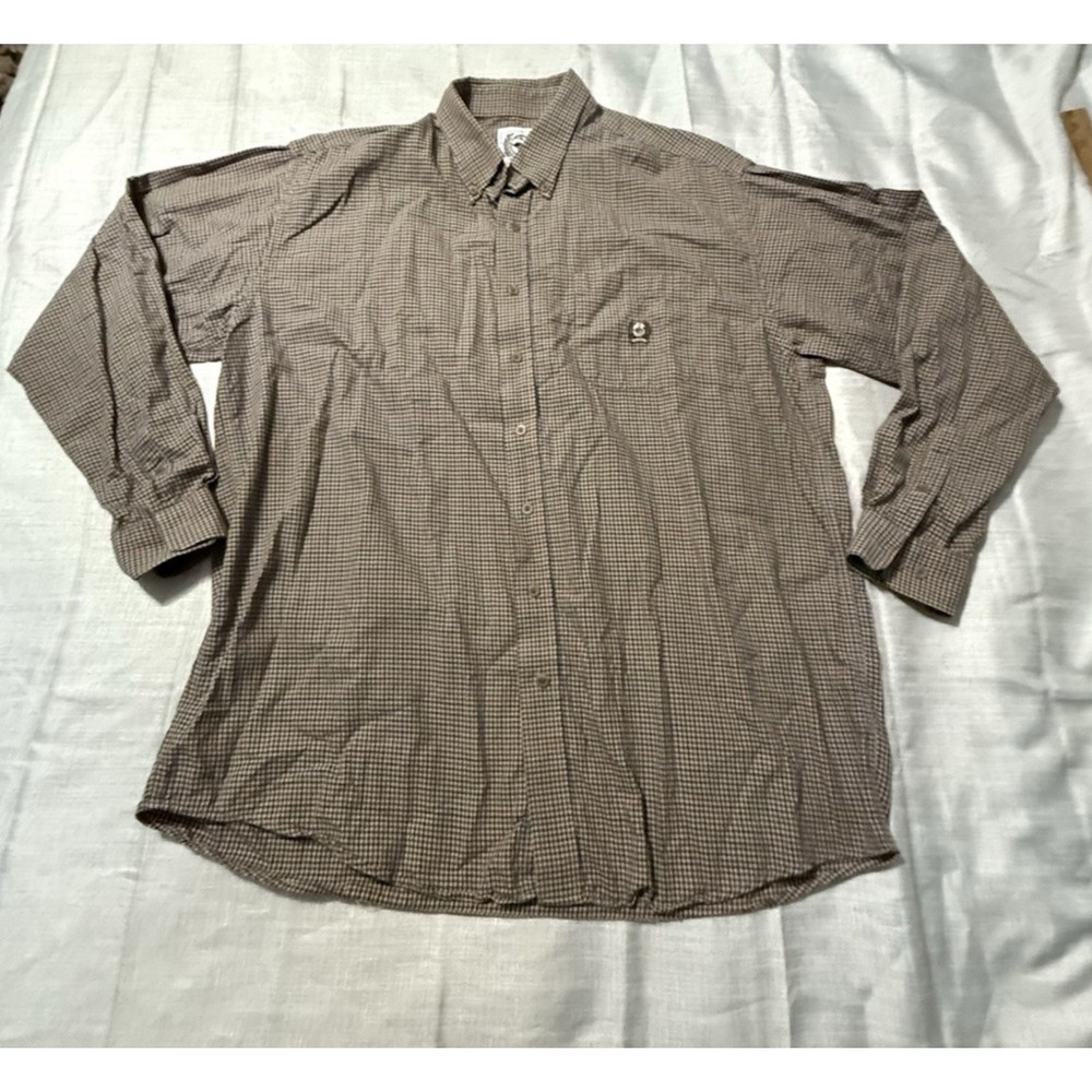 Cinch Shirt Mens XL Brown Plaid Button Down Long Sleeve Western Cowboy Rodeo